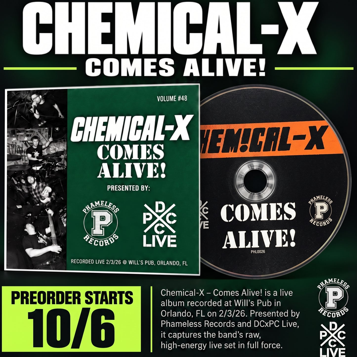 Chemical - X - COMES ALIVE CD/LP